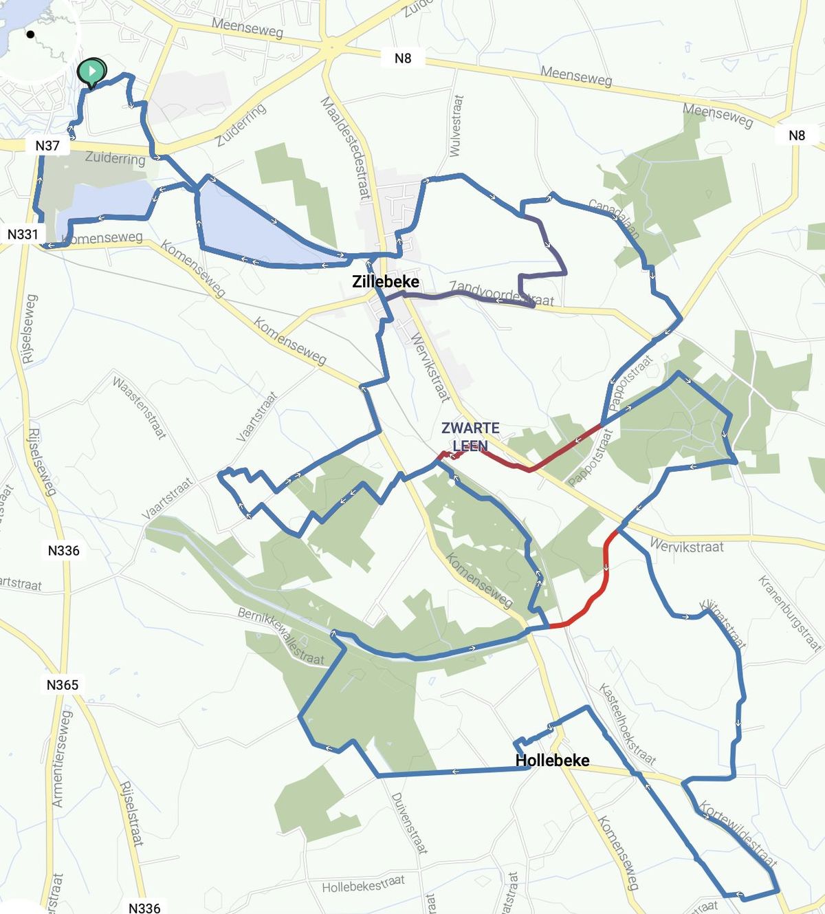 Alle afstanden zaterdag